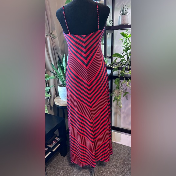 Ralph Lauren Striped Red and Navy Sleeveless Maxi Dress - Picture 2 of 5